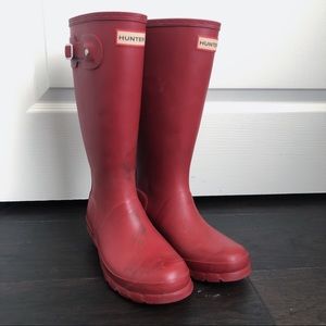 Matte red Hunter boots